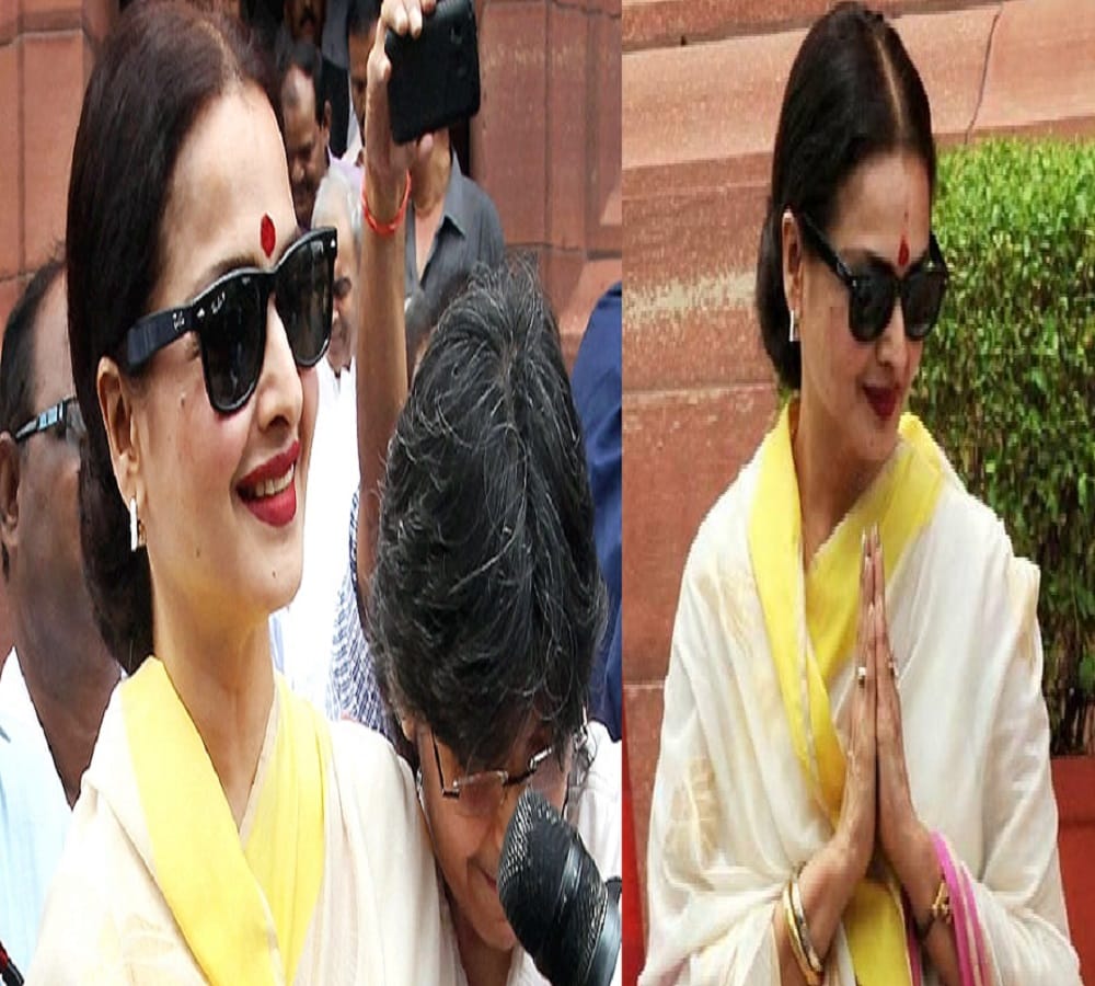 Bollywood actress and Rajya Sabha MP Rekha pictures goes viral on internet 