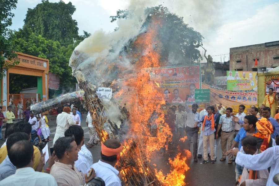 swadeshi jagran manch protests china in Lucknow.