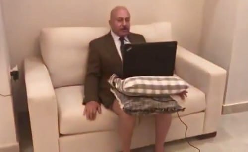 Watch viral video of Jordanian political analyst Majid Asfour  giving interview wearing shorts