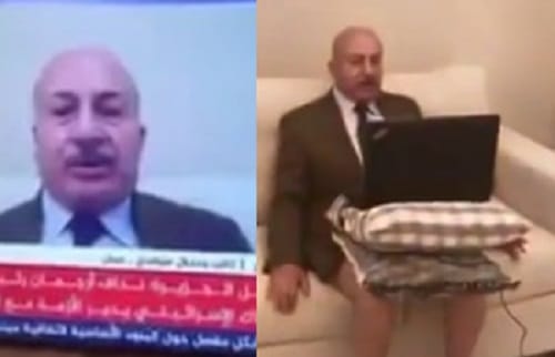 Watch viral video of Jordanian political analyst Majid Asfour  giving interview wearing shorts