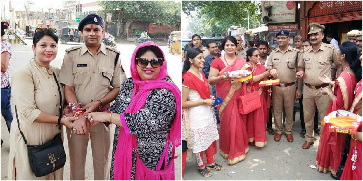 Rakshabandhan Sisters rakhi to police force, promises of protection