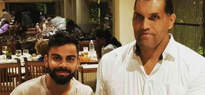 team india captain virat kohli met the great khali 