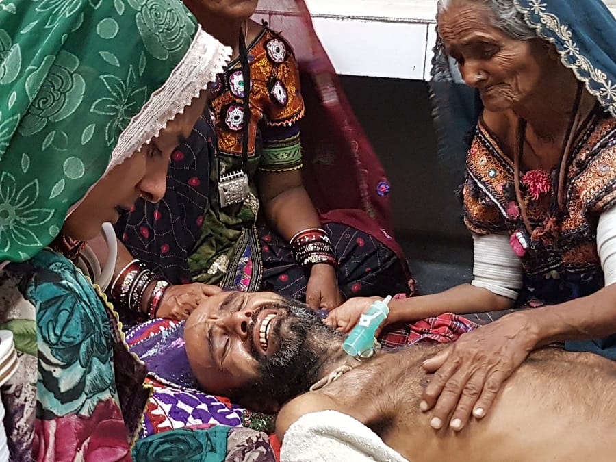 the family reached the collector's office with patient