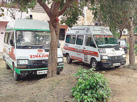 Due to non-availability of 39 ambulances a flywheel