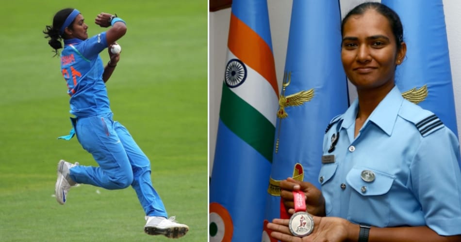 flight lieutenant shikha pandey becomes first Indian cricketer, IAF chief felicitates 