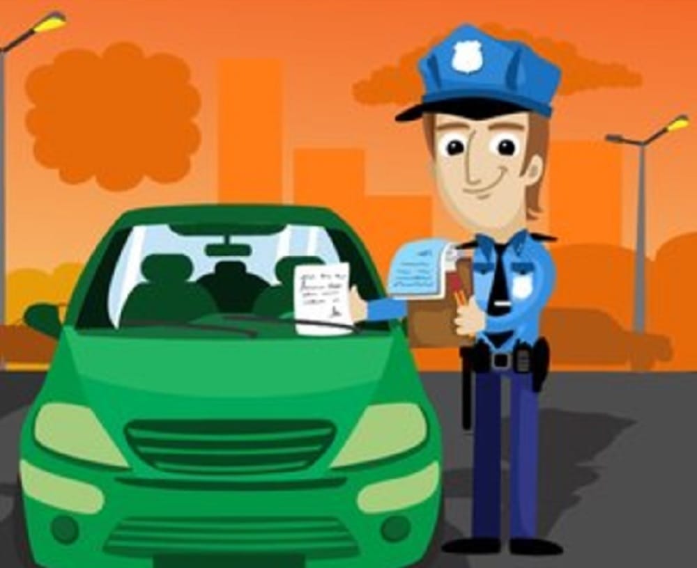 Dubai police officer finned himself for hitting parked car