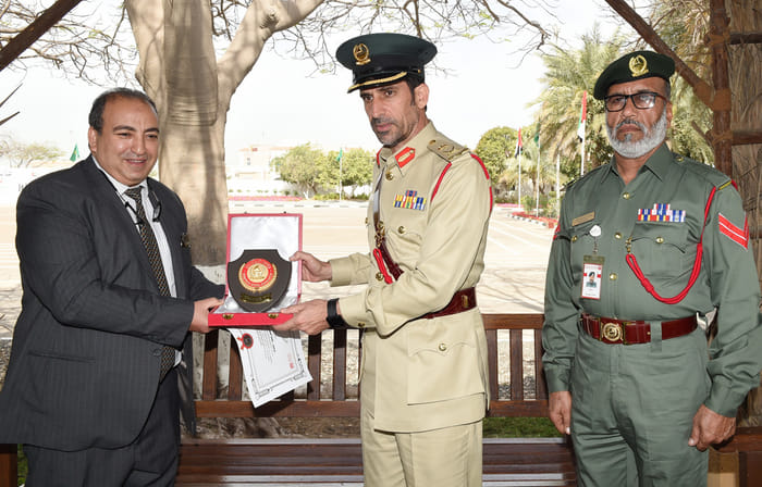 Dubai police officer finned himself for hitting parked car