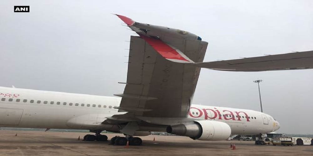Two planes wings collided at IGI airport, planes was from Ethiopian Airline and Air India