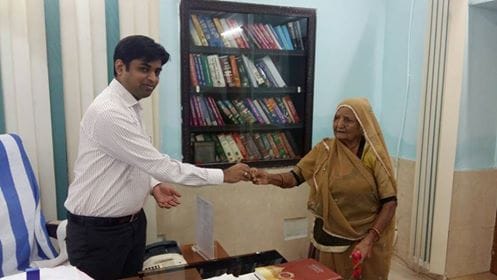 old woman donated her pension for flood affected people in barmer 