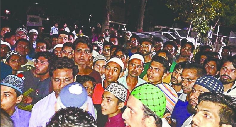 Commotion on beating the madrasa student 