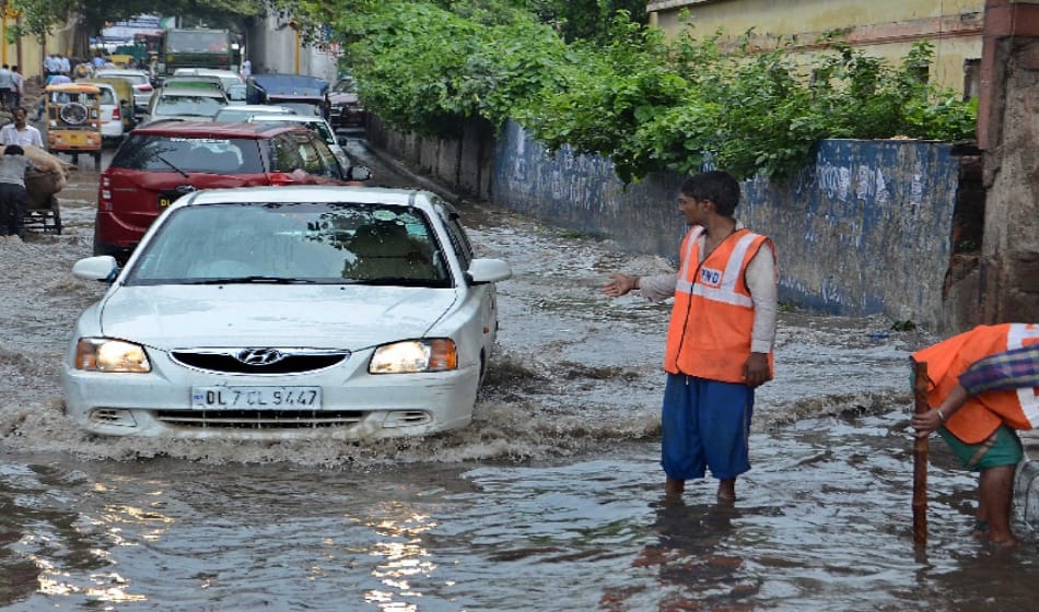 jam in the city due to heavy rainfall