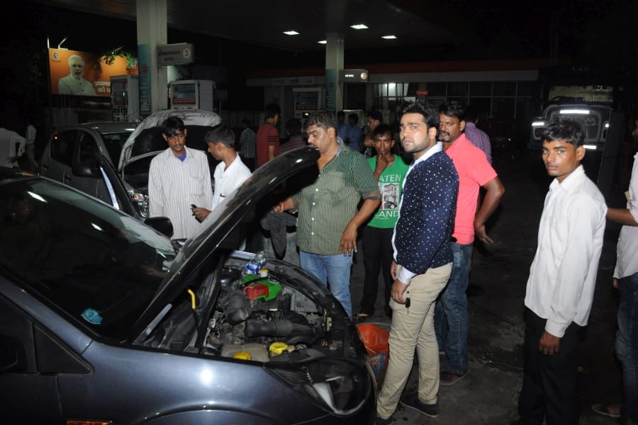 petrol pump distributed water mixed patrol in Lucknow.