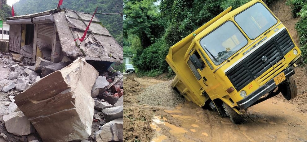 Himachal heavy rain mandi manali high way blocked