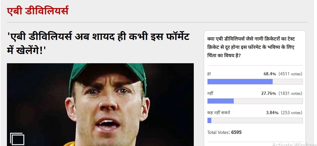 Amarujala Poll:  AB de Villiers expected to retire from Test cricket This format will be affected