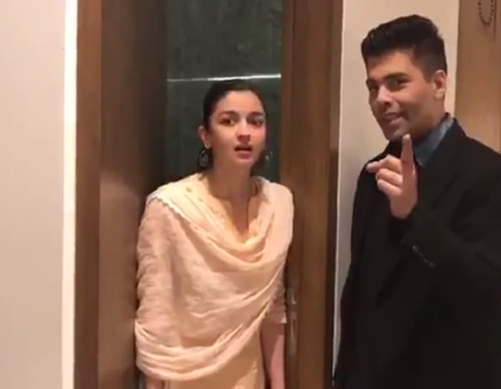 Karan Joha and Alia Bhatt promotes Akshay Kumar Toilet ek prem kathac