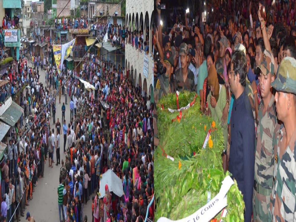 Slogans of pakistan muradabad in martyr pawan singh sugra Funeral in pithoragarh
