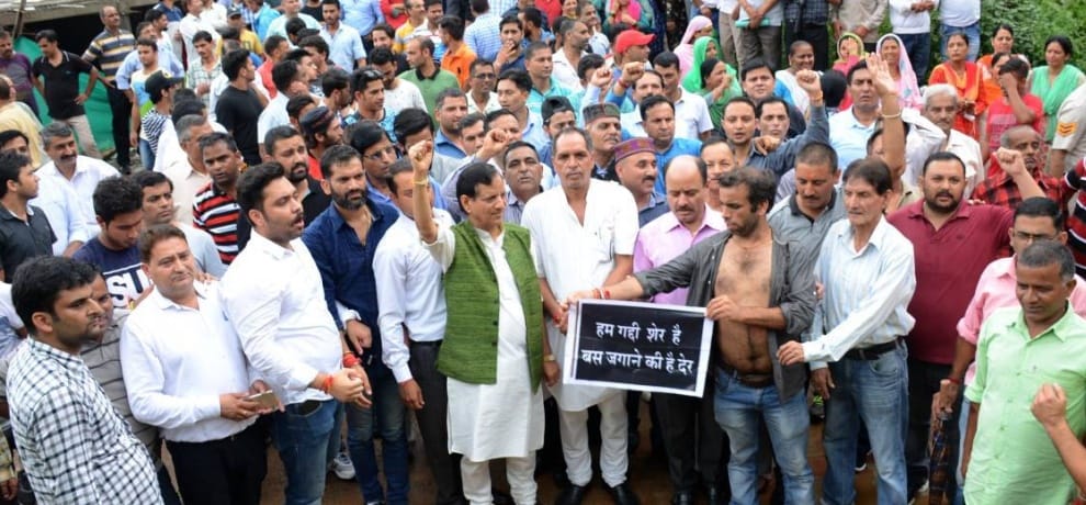 Himachal Dharamshala protest by gaddi community