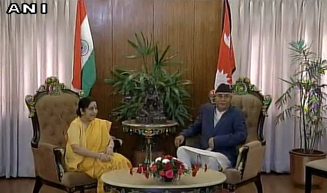 sushma swaraj reached kathmandu for BIMSTEC foreign minister meeting