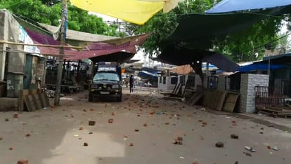 Angry people have pelted stones at police outside Aligarh Jama Mosque