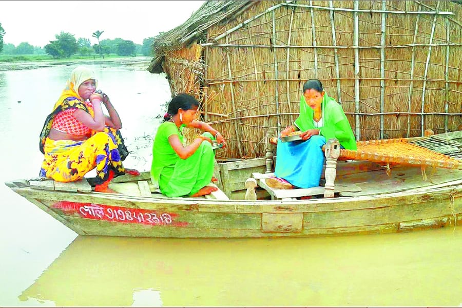 flood effects many villages in Uttar Pradesh.