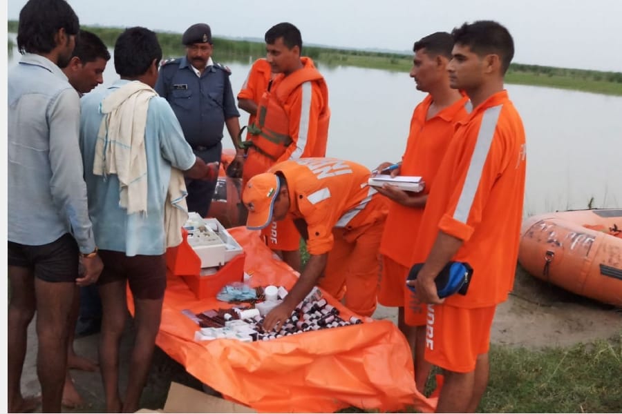 flood effects many villages in Uttar Pradesh.