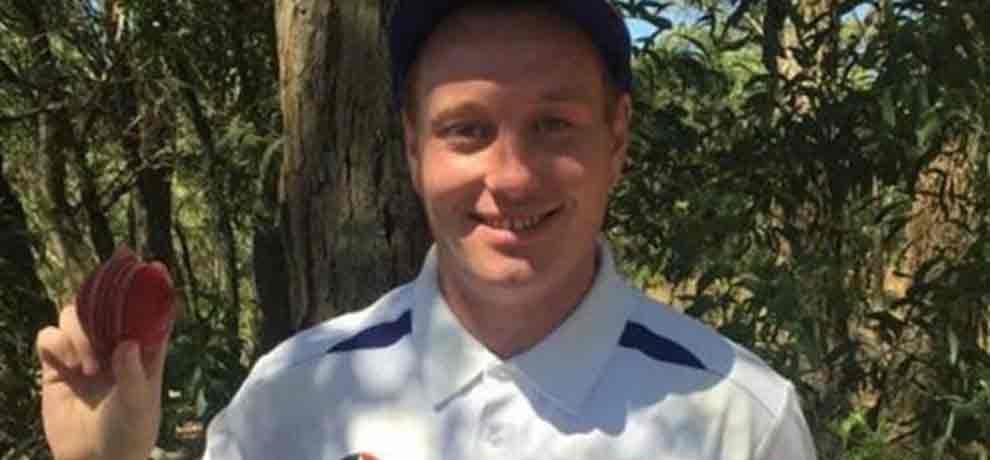 Luke Robinson takes six wickets in an over