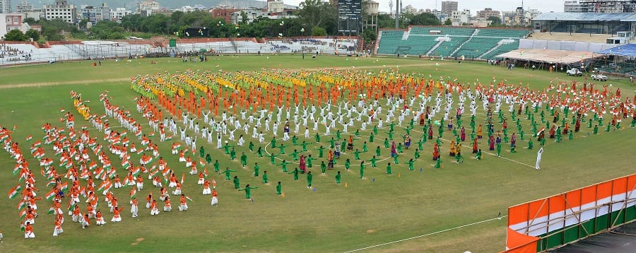 final rehearsal took place in sms stadium of jaipur before 71st independence day 