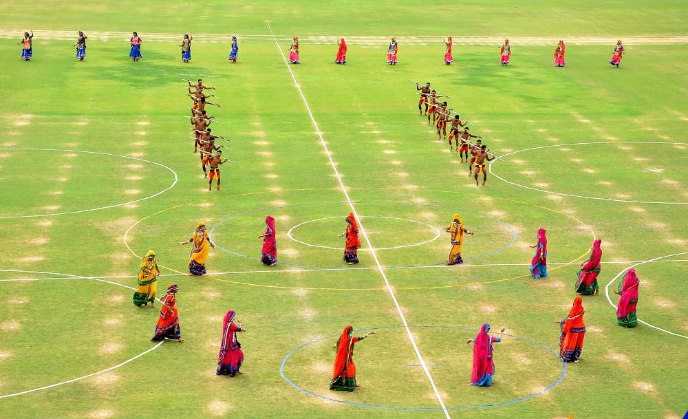final rehearsal took place in sms stadium of jaipur before 71st independence day 
