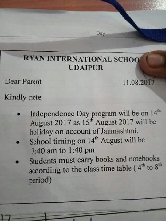 school in udaipur get noticed after it decide to celebrate 15th aug on 14th 