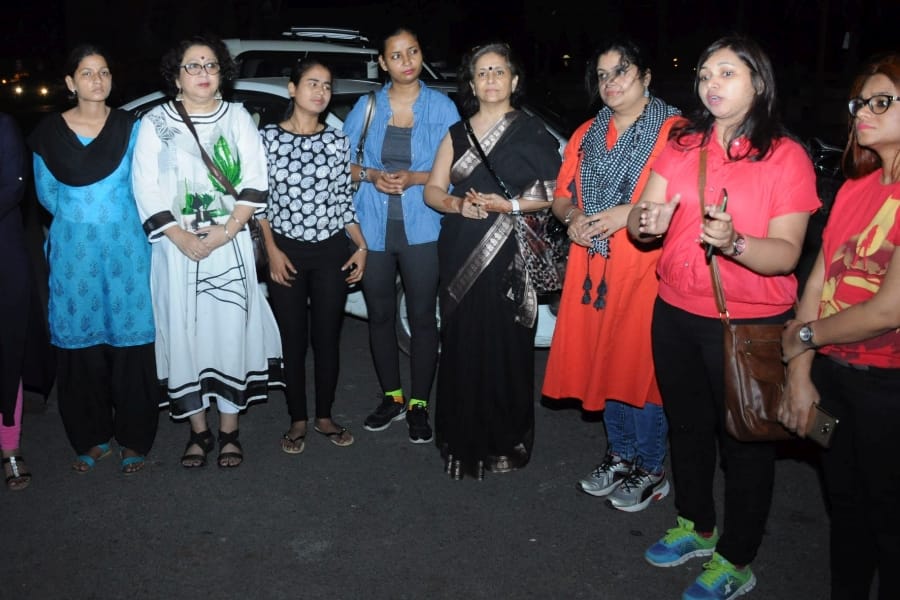 women protest in Lucknow over safety issue.