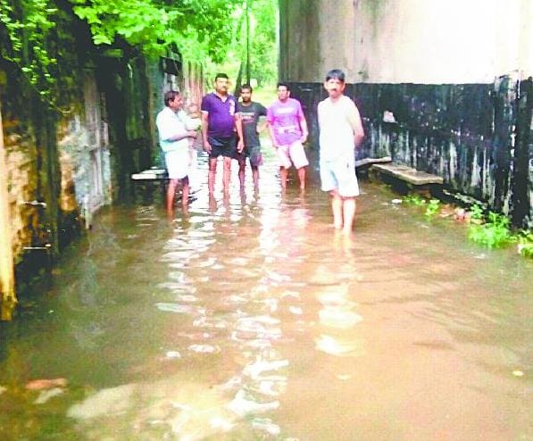 City submerged with torrential rain