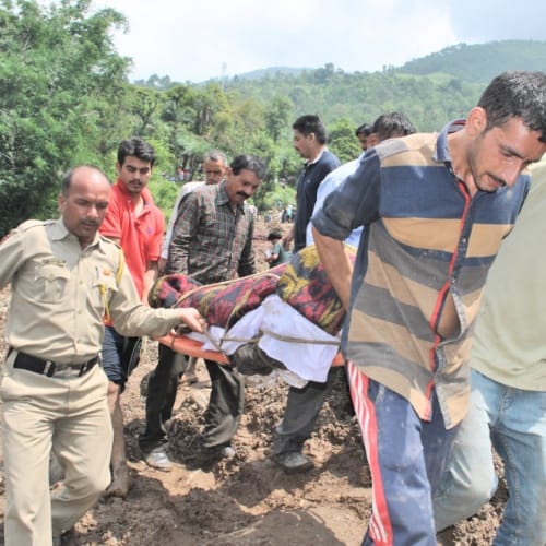 Himachal Pradesh Landslide Sweeps Away Two HRTC Buses In Mandi fifty feared dead