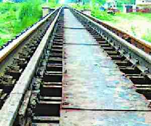 Train running on broken sleepers