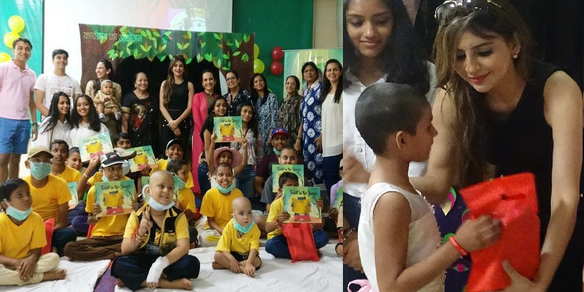 Smile on the faces of children due to puppets and stories