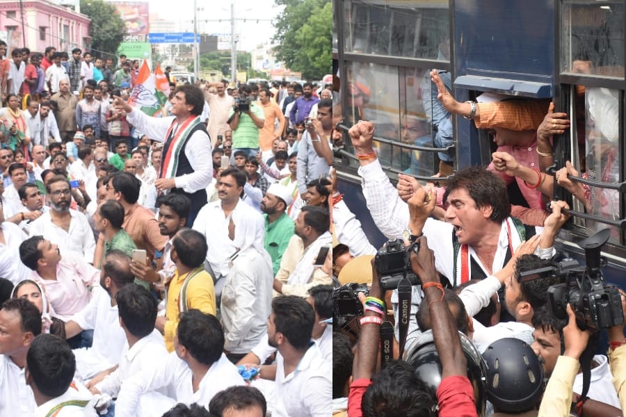 congress protest against gorakhpur hospital tragedy