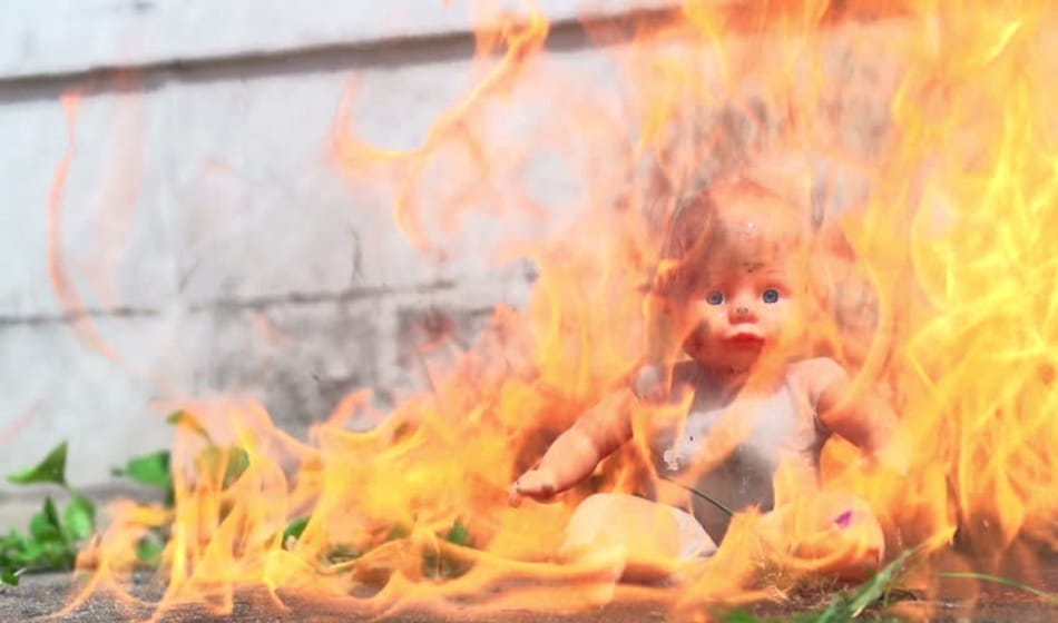 fire in toy factory at khajuri khas area two workers injured