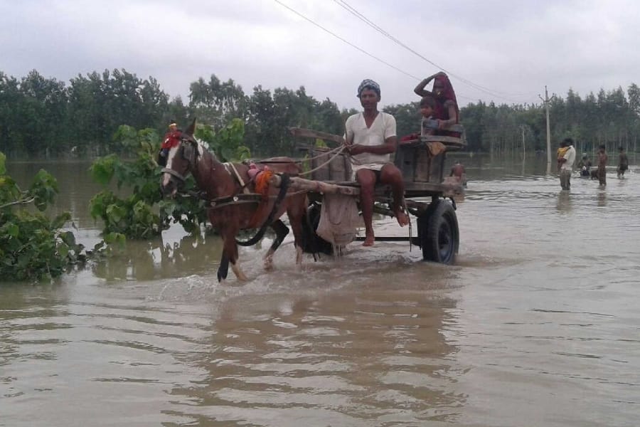 flood becomes disastrous in districts in Uttar Pradesh.