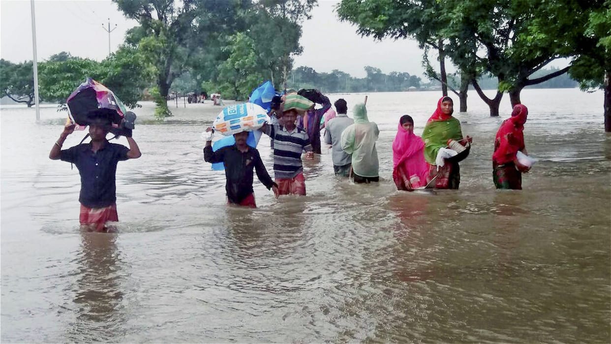 Photos that show the fatal nature Of the floods in assam bihar and up