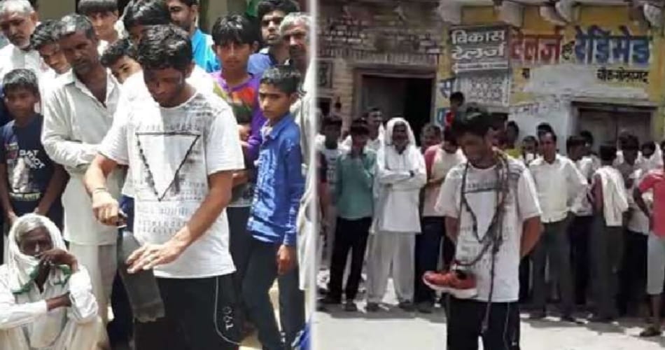 molestator punished by panchayat, weared shoe garland