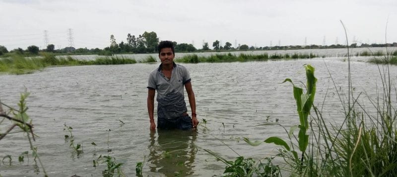 खंदी कटने से सैकड़ों बीघा फसल जलमग्न