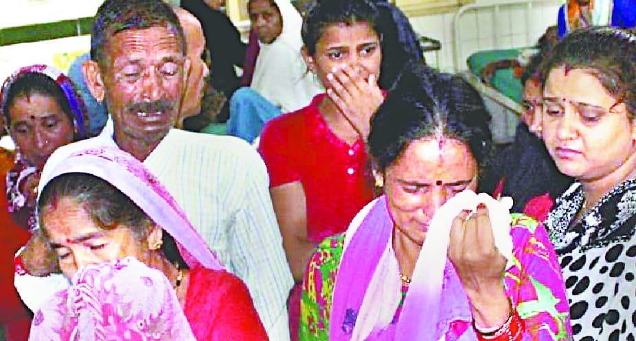 Commotion on female worker's death