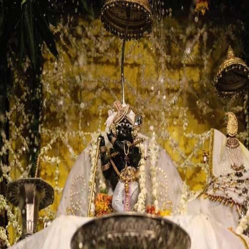  janmashtami  2017 In three temples of vrindavan lord krishna anointing is done in a day