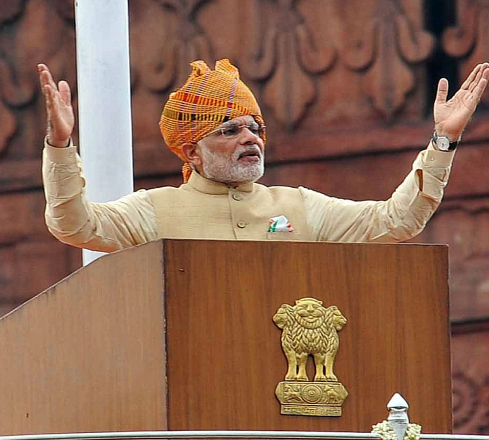 Over the last 5 years Modi with these colourful turbans deliver the Independence Day speech