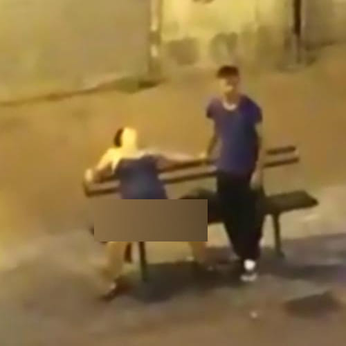 drunk women started having Intimate in public place with boyfriend