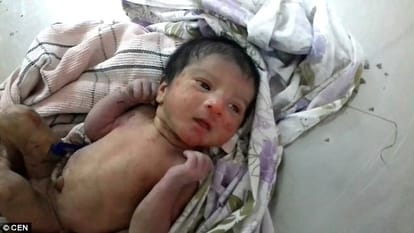 newborn baby girl found in thorny bush rescued in una