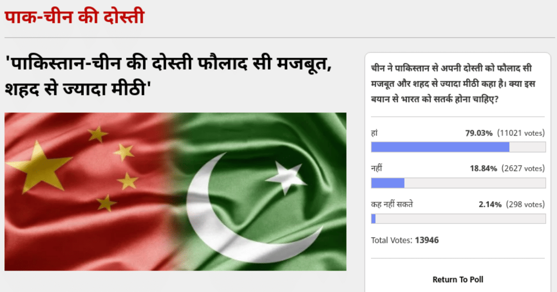  Amarujala Poll: Voters Think India should be cautious from China and Pakistan friendship 