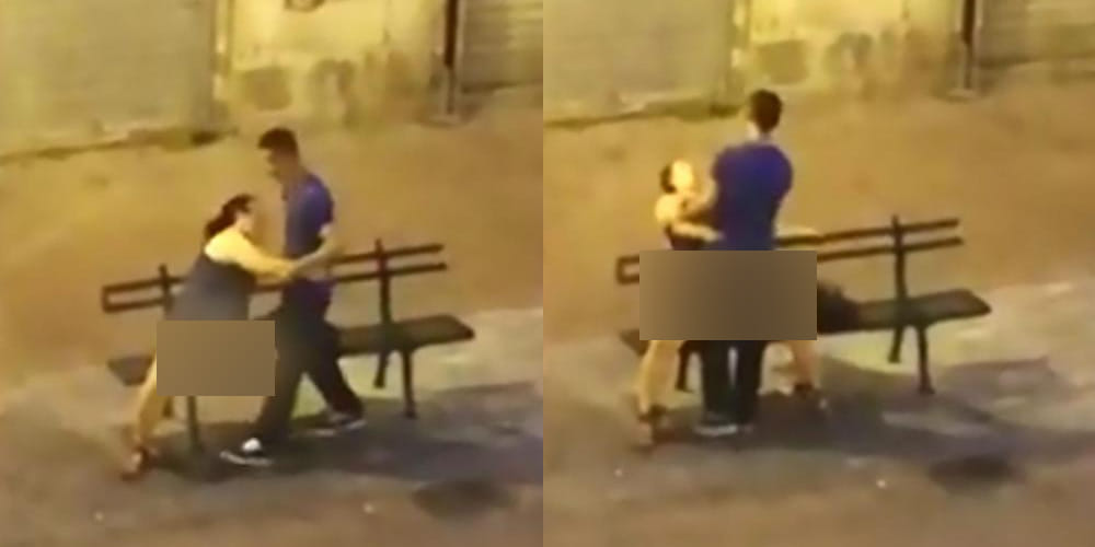 drunk women started having Intimate in public place with boyfriend