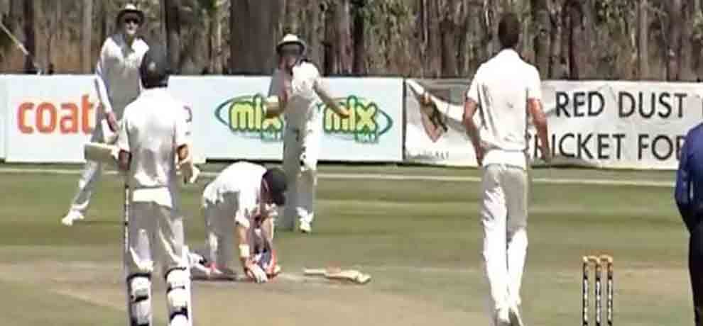warner retired hurt after being struck by bouncer on his head