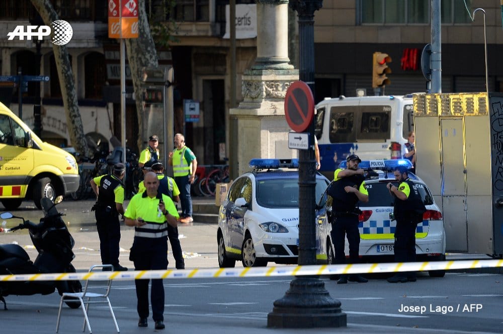 Barcelona police confirm a massive crash from a van has occurred in the city center, several injured