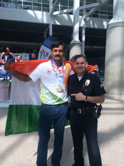 india won gold medal in police and fire services games held in america 